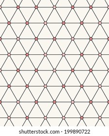 Seamless pattern. Modern stylish texture. Repeating abstract background with smooth triangles. Stylish black grid with pink nodes