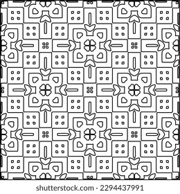  Seamless pattern. Modern stylish texture. Composition from regularly repeating geometrical element. Black and white pattern for web page, textures, card, poster, fabric, textile.