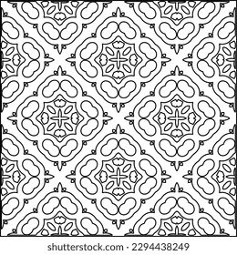  Seamless pattern. Modern stylish texture. Composition from regularly repeating geometrical element. Black and white pattern for web page, textures, card, poster, fabric, textile.