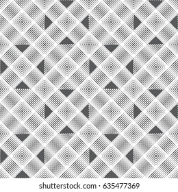 Seamless pattern. Modern stylish texture. Regularly repeating geometrical linear ornament with thin lines, rhombuses, triangles. Vector element of graphical design