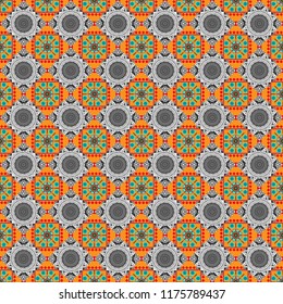 Seamless pattern modern stylish tiling design with squares in white, gray and blue colors. Vector illustration.