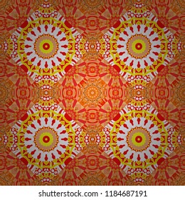 Seamless pattern modern stylish tiling design with squares in white, yellow and orange colors. Vector illustration.