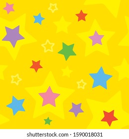 Seamless pattern. Modern swatch paint for birthday card, fabric, bag print, t shirt, workshop advertising, party invitation, sale wallpaper, holiday wrapping paper. Colorful yellow background.