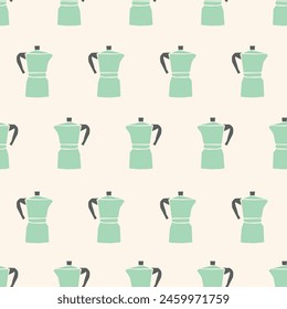 seamless pattern, moka pot art surface design for fabric scarf and decor
