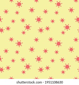 Seamless pattern of molecules, cells of virus, bacteria. Pandemic, epidemic covid-19. Theme of quarantine, spread of coronavirus, vaccination. Vector background in flat style isolated