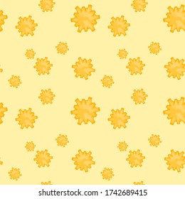 Patrón sin foco con moléculas Coronavirus 2019-nCoV sobre un fondo blanco. Concepto epidemiológico pandémico. Ilustración plana vectorial.
