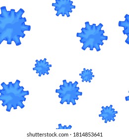 Seamless pattern with molecules Coronavirus 2019-nCoV on a white background. Pandemic epidemiology concept. Vector flat illustration.