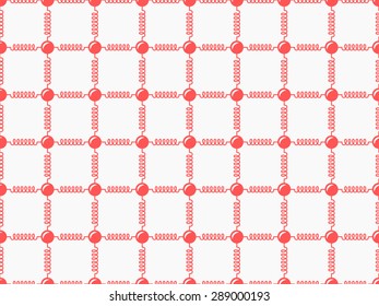 Seamless Pattern of Molecules in Lattice Structure. The Spring Icon Represent The Bonding Force Between Molecules. 
