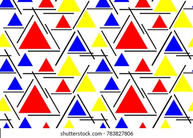 Seamless pattern for Mondrian's style. Triangles