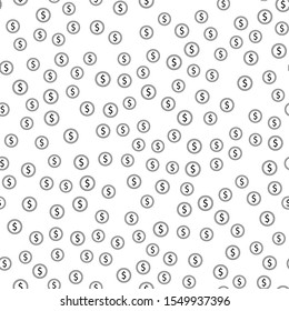 Seamless pattern with money. Seamless pattern with coins. Vector Illustration