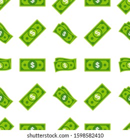 Seamless pattern with money dollar icon. Can use for textile, wallpaper, background, and wrapping paper.