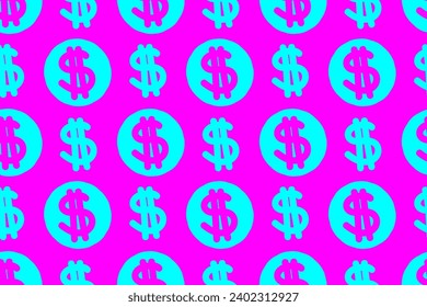 seamless pattern MONEY,  DOLLARS, CURRENCY, COINS, BANK AND BANKING