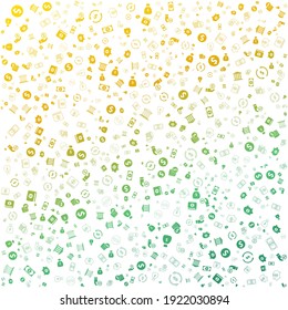 Seamless Pattern With MONEY ICON Stock Vector, in gradient color and white background with mini doodle (icon). Vector Illustration
