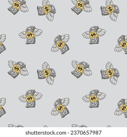 Seamless pattern with money. Wallpaper