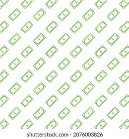 Patrón de dinero sin fisuras en fondo blanco con mini doodle (icono). Ilustración vectorial