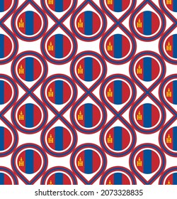 seamless pattern of mongolia flag. vector illustration
