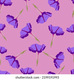 Nahtlose Muster von Moning Ruhm Blumen auf rosafarbenem Hintergrund. Hintergrund, Tapete, Verpackung, Stoffvorlage.