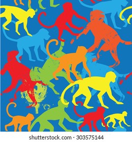 "seamless pattern with monkey" for design