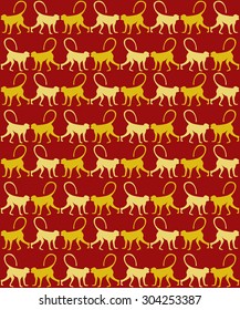 Seamless pattern with monkeys for the Chinese year of monkey 2016
