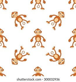 Seamless pattern monkeys. Happy New Year red monkey.Chinese; monkey; Chinese; new year