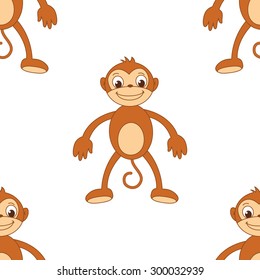 Seamless pattern monkeys. Happy New Year red monkey.Chinese; monkey; Chinese; new year