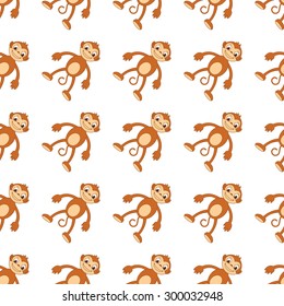 Seamless pattern monkeys. Happy New Year red monkey.Chinese; monkey; Chinese; new year