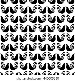 Seamless pattern. Seamless monochrome pattern. Abstract ethnic pattern. Geometric birds pattern Textile birds pattern. Cocks pattern. Simple pattern for textile, wrapping paper