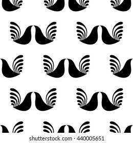 Seamless pattern. Seamless monochrome pattern. Abstract ethnic pattern. Geometric birds pattern Textile birds pattern. Cocks pattern. Simple pattern for textile, wrapping paper