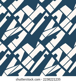 Seamless pattern with monochrome abstract pattern. Vector illustration.