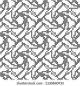 Seamless pattern. Monochrome. Backdrop. Web. Vector illustration. 
Vintage geometric texture with repeated dots of different sizes.
