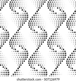 Seamless pattern. Monochrome. Backdrop. Web. Vector illustration. 
Vintage geometric texture with repeated dots of different sizes.
