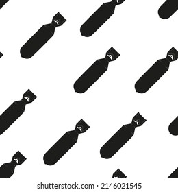 Nahtlose Muster der monochromen Bombengrafik. Vektorgrafik-Vorlage