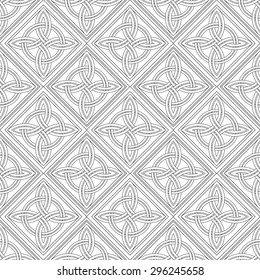 Seamless pattern with monochrome Celtic ornament. Abstract vintage geometric wallpaper.Vector illustration