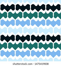 Seamless pattern in monochrome color with geometric elements on a white background.