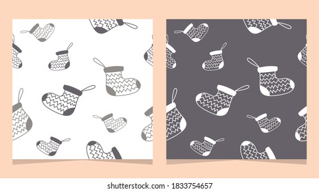 conjunto de un patrón monocromático plano sin fisuras. patrón de medias. perfecto para envolver papel, tela o papel de pared. ilustración vectorial.