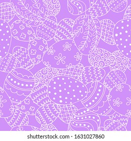 seamless pattern in monochrome, easter eggs, wallpaper ornament, wrapping paper