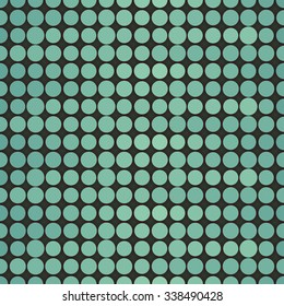 Seamless pattern of monochrome emerald green dots. Dotted background.  Vector Illustration.