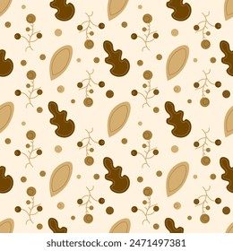 Seamless pattern: monochrome floral doodle, scandinavian vector. For printing on wallpaper, textiles for upholstered furniture, pillows, carpets,  fabric 

