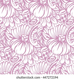 Seamless pattern - monochrome flower background. Vector illustration. 