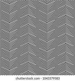 Seamless pattern. Monochrome geometric ornament.