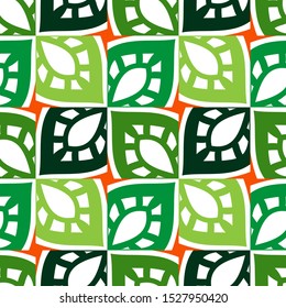 Seamless pattern with monochrome leaves on a white background.