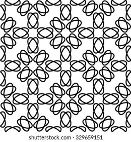 Seamless pattern. Monochrome ornament. Vector repeating texture