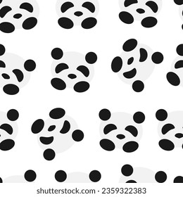 Seamless pattern with monochrome pandas. Background, textile, design, clothing, print.