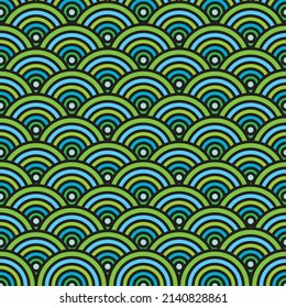 Seamless Pattern with monochrome style or Japanese pattern style