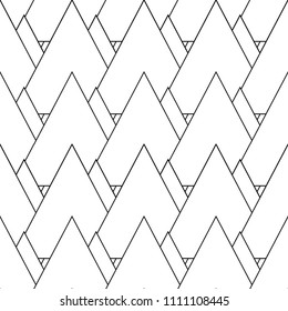 Seamless pattern. Monochrome texture. Modern geometric tiles.