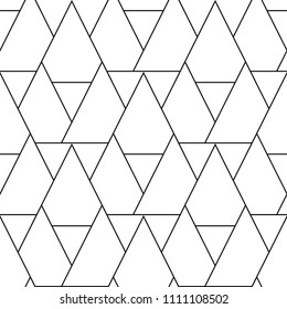 Seamless pattern. Monochrome texture. Modern geometric tiles.