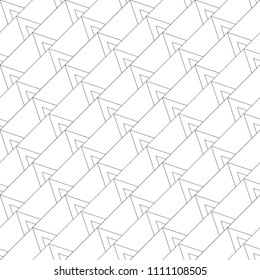 Seamless pattern. Monochrome texture. Modern geometric tiles.