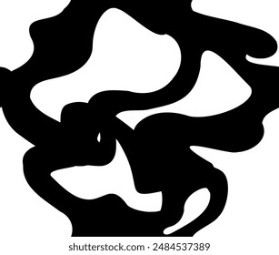 Patrón sin fisuras de cintas onduladas monocromas. Fondo transparente. Vector.