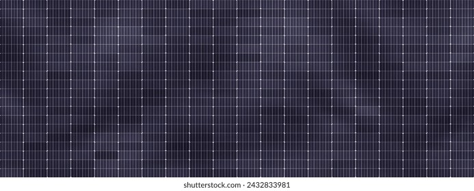 Patrón sin costuras con textura de paneles solares monocristalinos. Ecotendencia para la obtención de energía a partir de fuentes renovables. Vector mediante malla de degradado