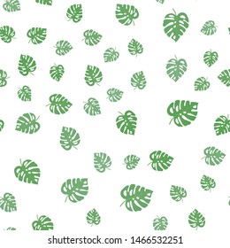 Seamless pattern with monster leaves on white background.